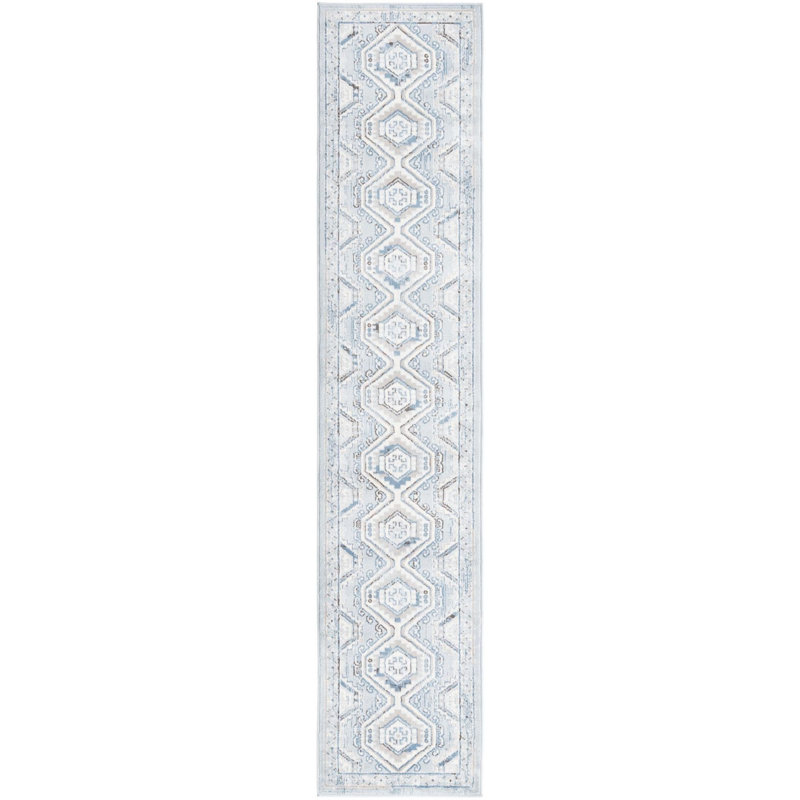 Contemporary Aden Rug Aqua Blue Color, Runner 2' x 9'10"