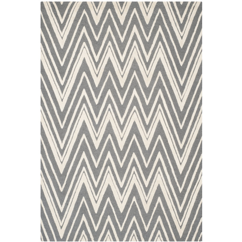 ShipstStour Chevron Wool Hand Woven Area Rug, Rectangle 152 x 244 cm