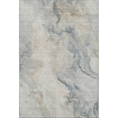 Premium Machine Washable Slesnick AMF1680 Abstract Rug