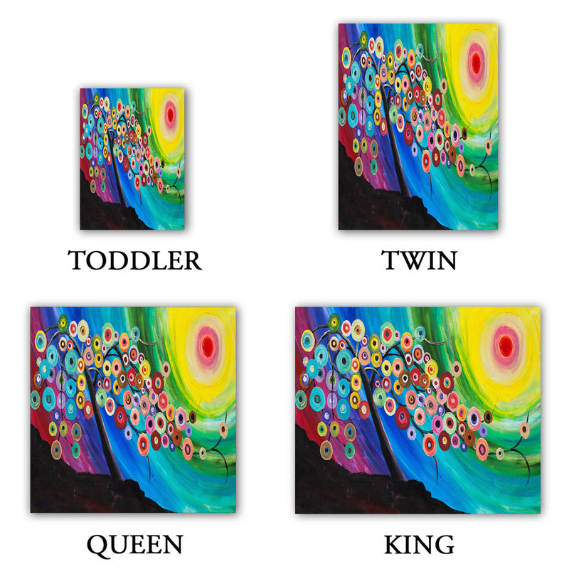 Ensemble de housse de couette couleur tree xvi, 1 housse de couette grand + 2 taies standards