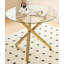 Ensemble de salle à manger 1 + 4,5 pièces, table de salle à manger de style Mid-Century pour 4 à 6 personnes avec plateau en verre, table de salle à manger à piédestal, table basse de loisirs.