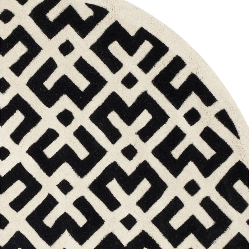 Tapis en laine touffeté à la main Teresita, Rond 6 pi 6 po