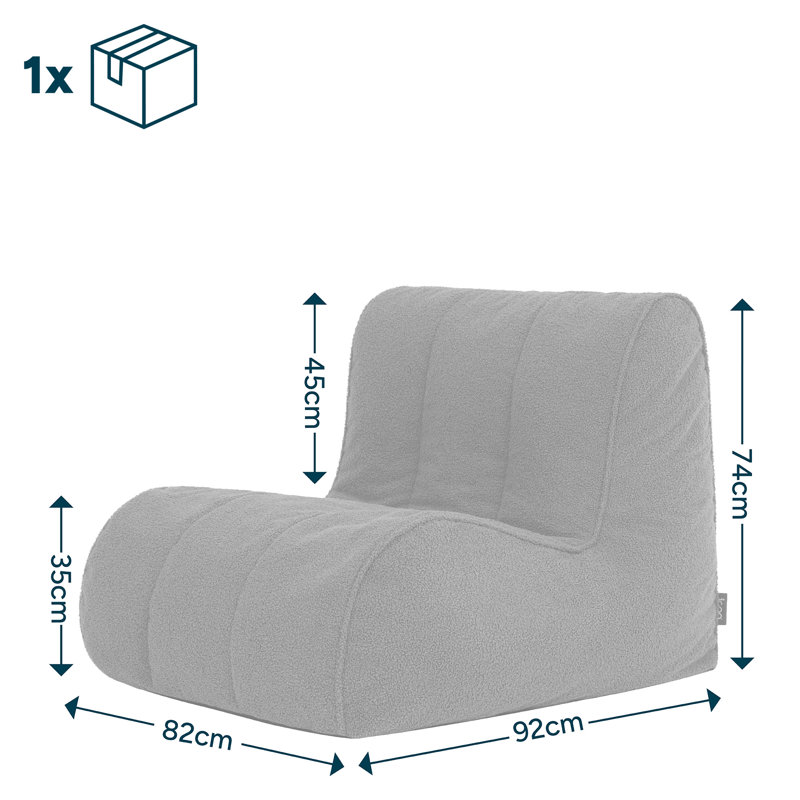 Boucle Bean Bag Chair, Green