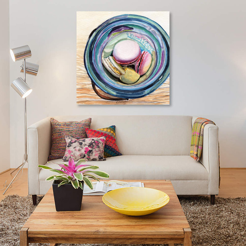 «Macaron Ball Jar» par Jennifer Redstreake, impression sur toile tendue, H 12 po x l 12 po x P 0,75 po, Toile tendue