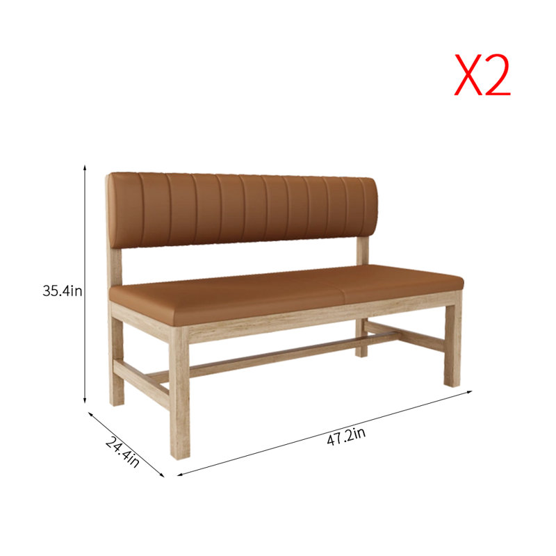 Banc rembourré en similicuir Light Luxury Fashion