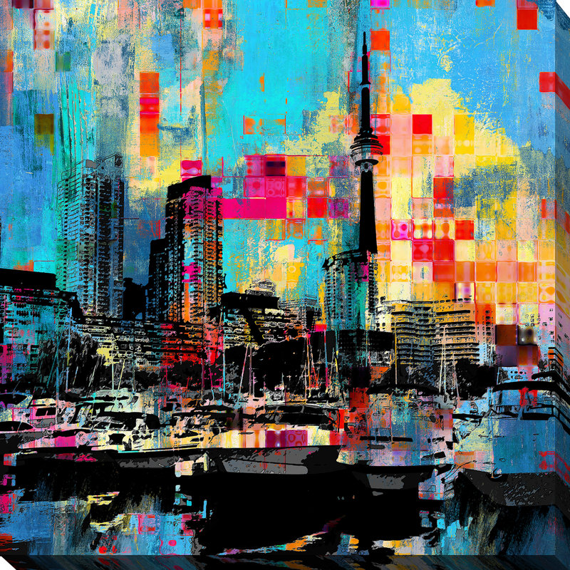 « toronto portuaire 4 », reproduction d’impression sur toile tendue, H 28 po x l 28 po x P 1,5 po