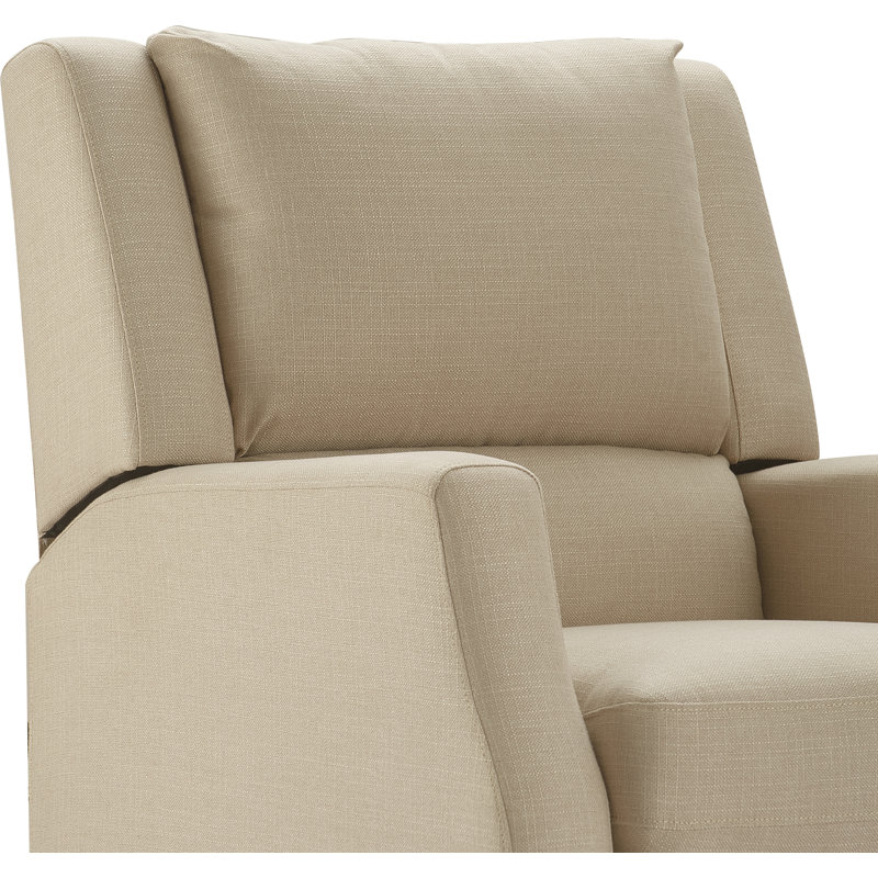 Sand Microfiber Recliner Accent Chair with Metal Legs