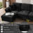 91" Modern Snow Fleece L Shaped Sectional Sofa With Gold Metal Legs-2054237947