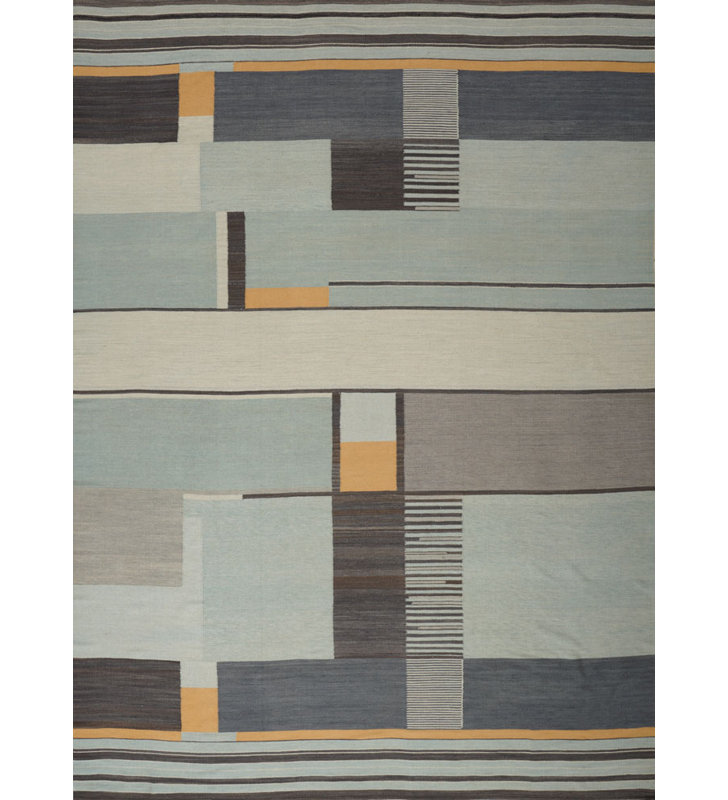 Plaid Area Rug in Gray/Blue