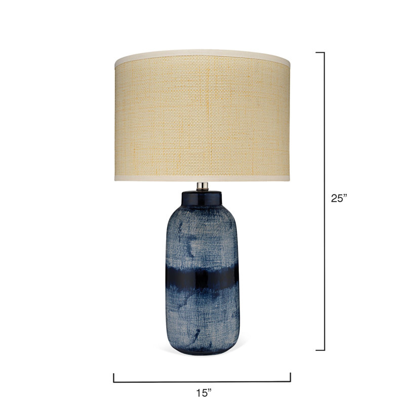 Lampe de table en céramique Colyt, Beige, H 25 po x l 15 po x P 15 po