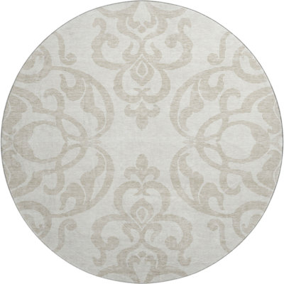 Premium Machine Washable Prisco Ivory Rug