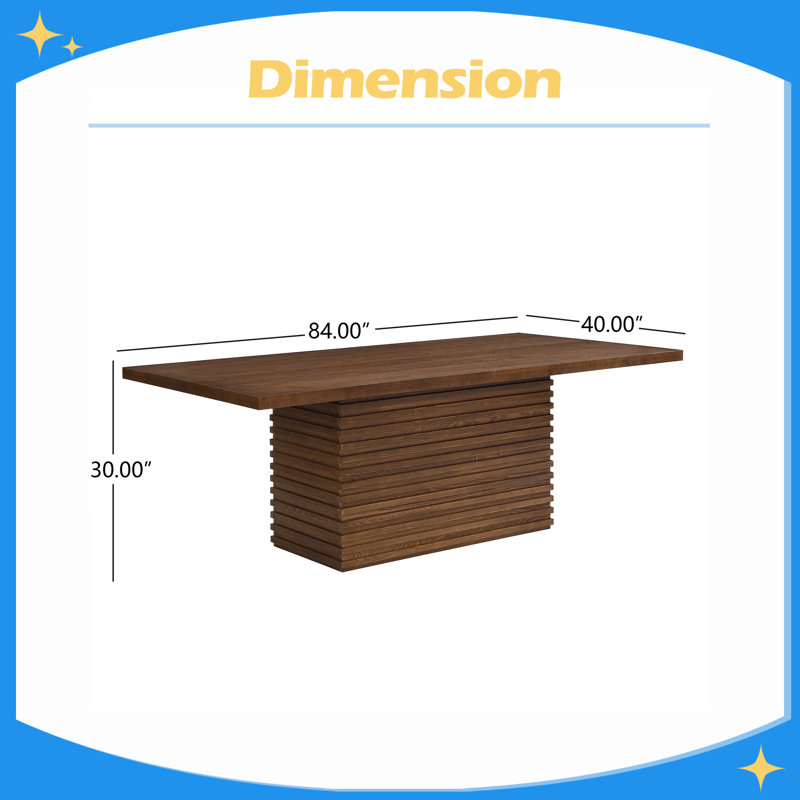 Rectangular 84-inch Dining Table, Walnut