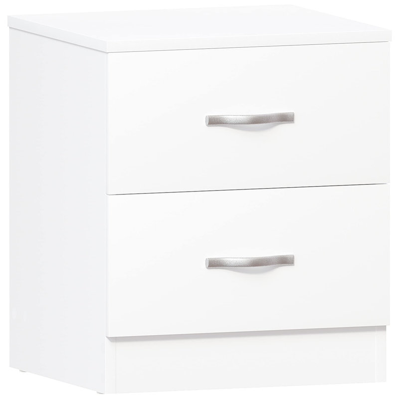 Antroine 40cm W Solid + Manufactured Wood Bedside Table, Highgloss sand grey