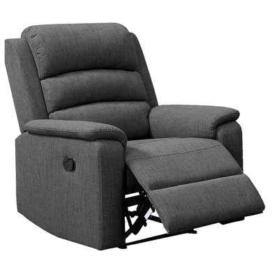 Modern Living Room Furniture Recliner Chair In Dark Gray Burlap, Motion Function, Cushion And Armrest Characteristic,
