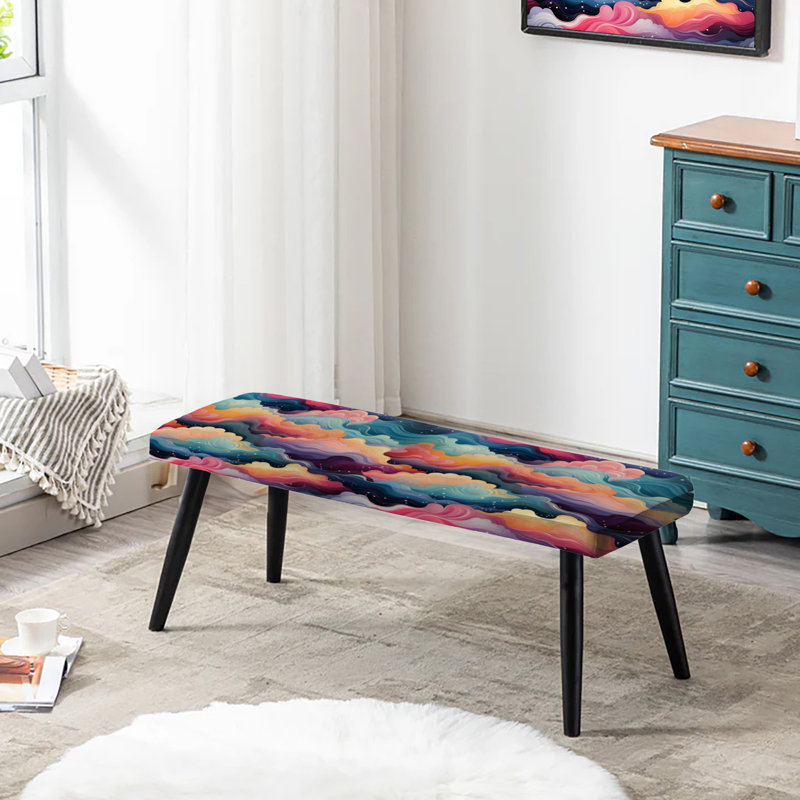 Iqbal Multicolor Mystical Journey - Banc rembourré abstrait noir