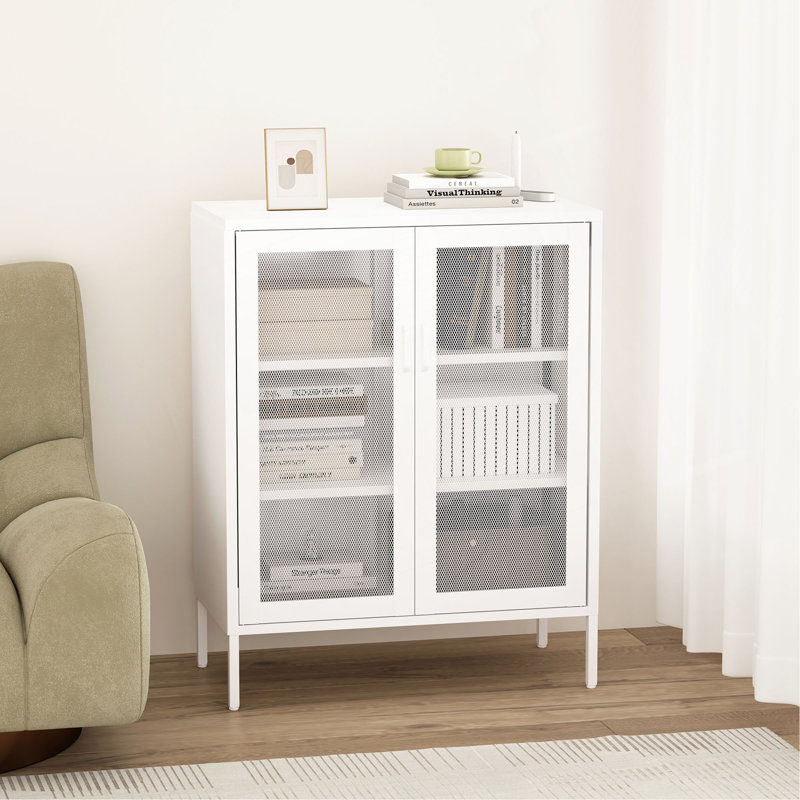 Armoire d'appoint en métal 32 po Amelia, Blanc