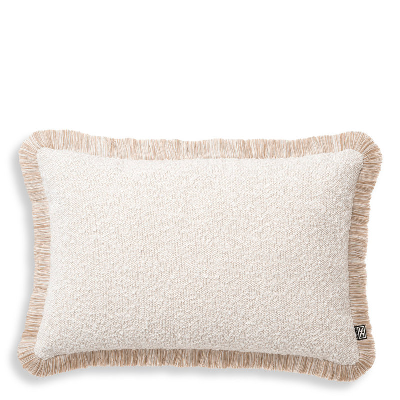 Nami Fringed Polyester Blend Reversible Throw Pillow, 15.75"H x 23.62"W, Rectangle