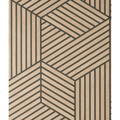 Gerrit Light Brown Geometric Panel Wallpaper