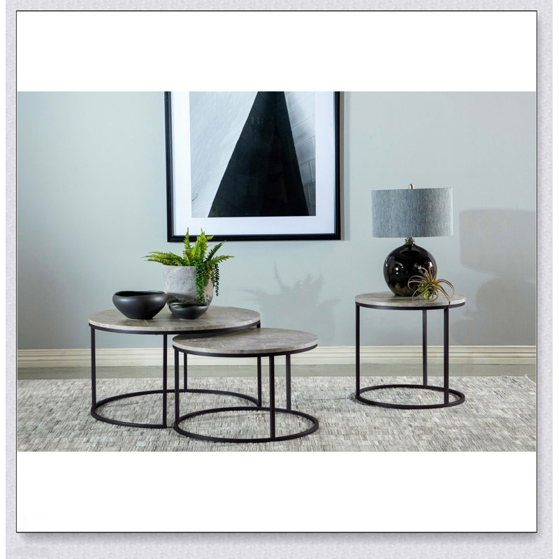 Table basse gigognes 2 pièces Hanover Grey
