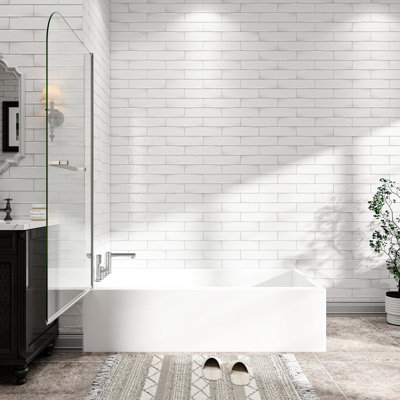 31 po x 32 po x H 55 po Nickel brossé 180 baignoire pivotante, configuration réversible, porte de douche en nickel traité et facile à nettoyer en nickel, flexion, fixation, enduit pour