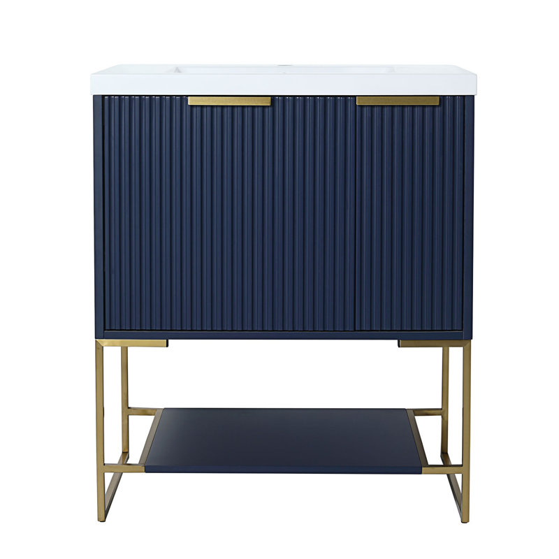 Meuble-lavabo autoportant avec lavabo en résine