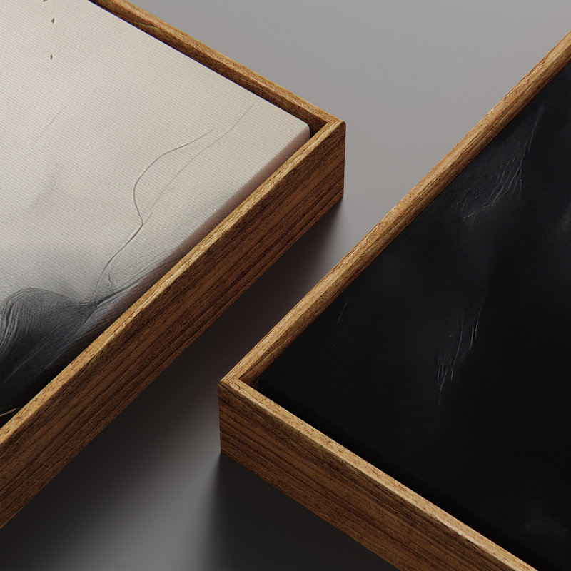 «Vintage Landscape Wall Art», ensemble de 2 toiles encadrées 20 x 60 pouces, Naturel