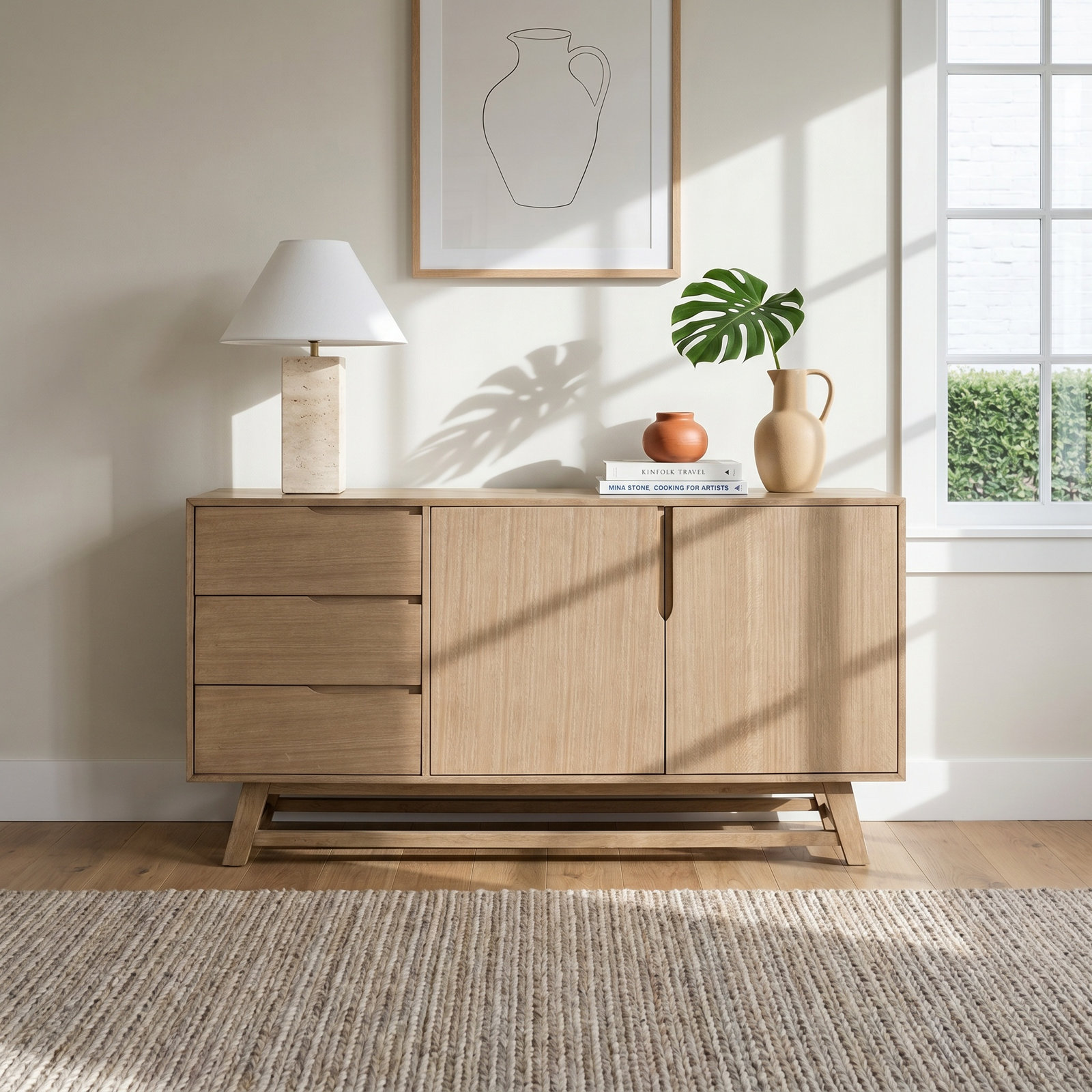 3-Drawer Sideboard Cabinet