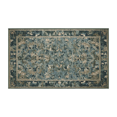 Machine Washable Green Area Rug