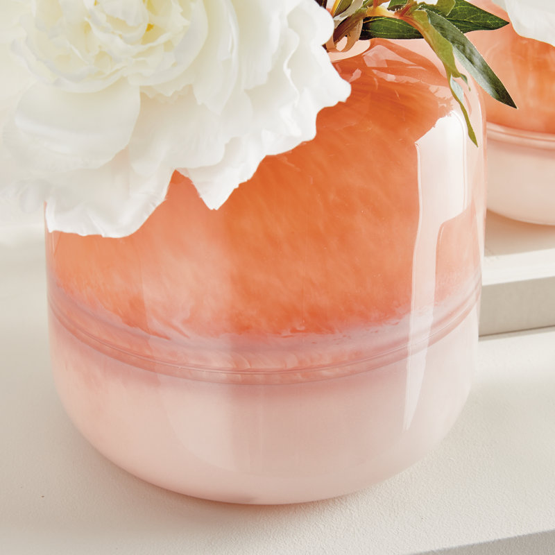 Melora Handmade Glass Table Vase, 5" H x 5.5" W x 5.5" D