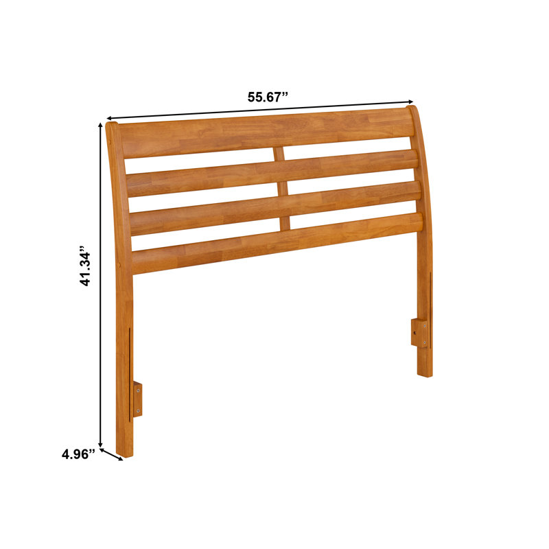 Ashmun Solid Wood Sleigh Slat Panel Headboard, Light Toffee, Full