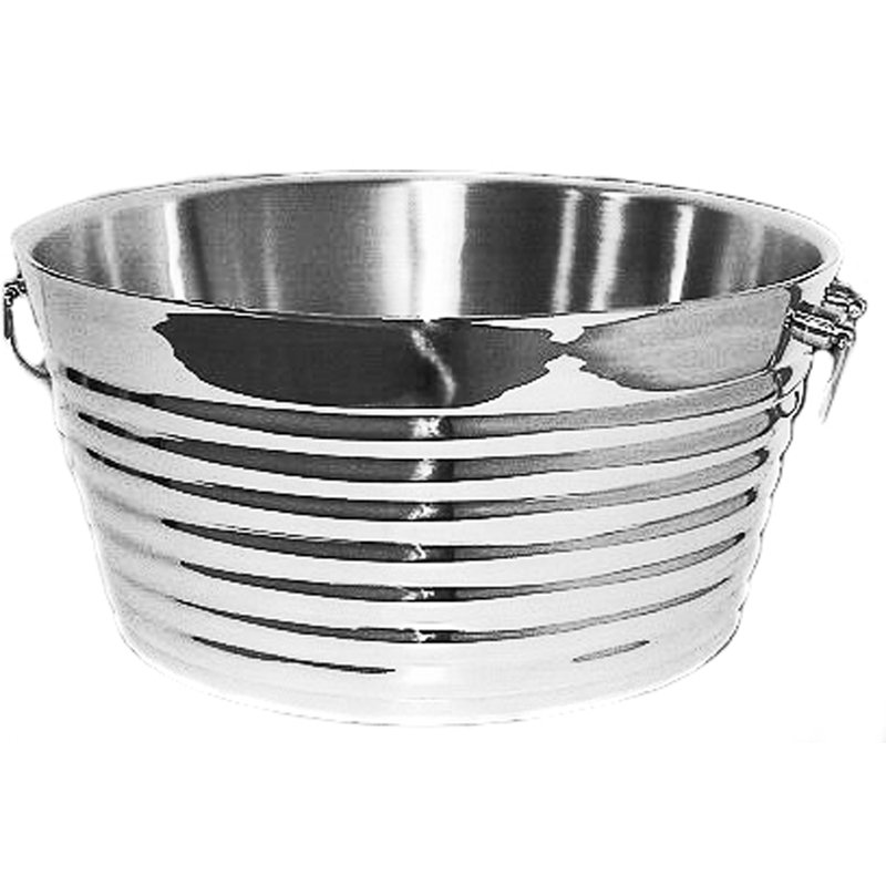 Guillaume Stainless Steel Beverage Tub, 9.05" H x 18.5" W x 18.5" D