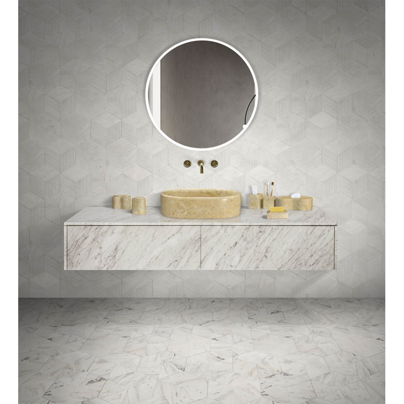 Lavabo vasque de salle de bain en marbre naturel beige doré jaune, Or/beige