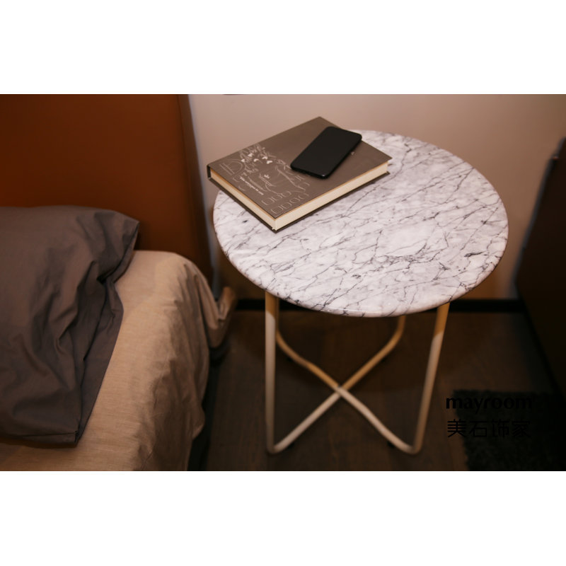 table de bout à pieds croisés, Blanc, Blanc