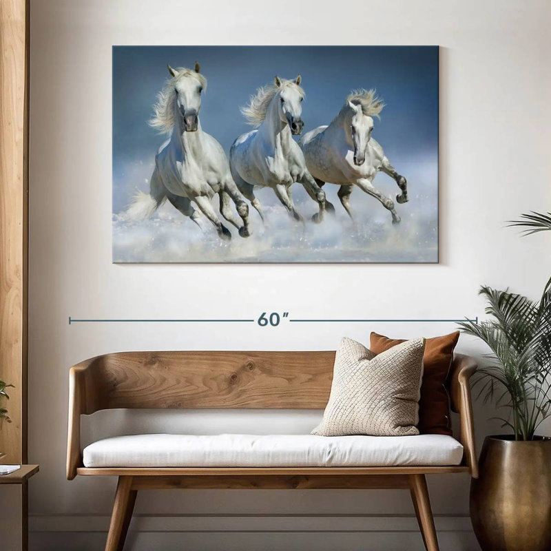 Brampt Dashing White Horses, H 32 po x l 48 po