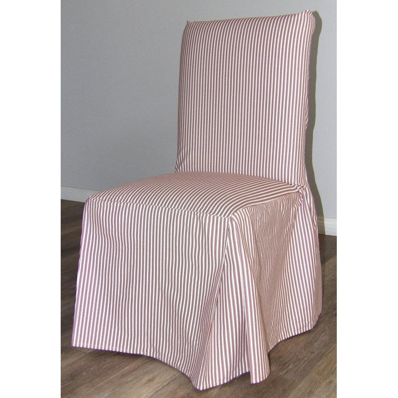 Housse pour coussin carré à rayures Ticking, Rouge