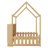 Natural Pine Twin House Bed Low Guardrail LED Design-719036528