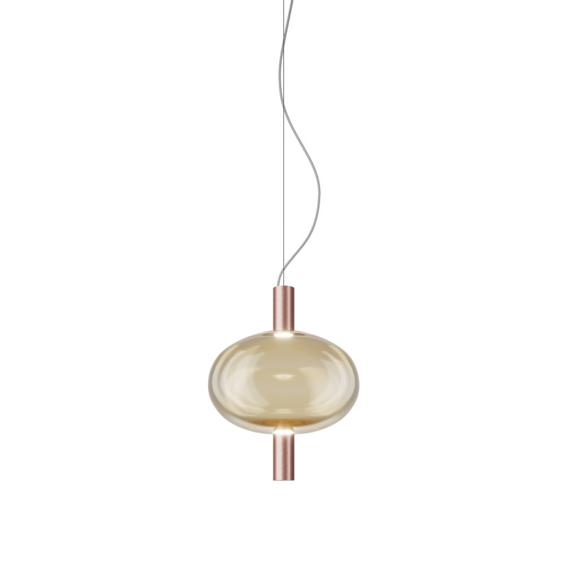 Riflesso 1 - Light Pendant, Amber Transparent, Matte Copper