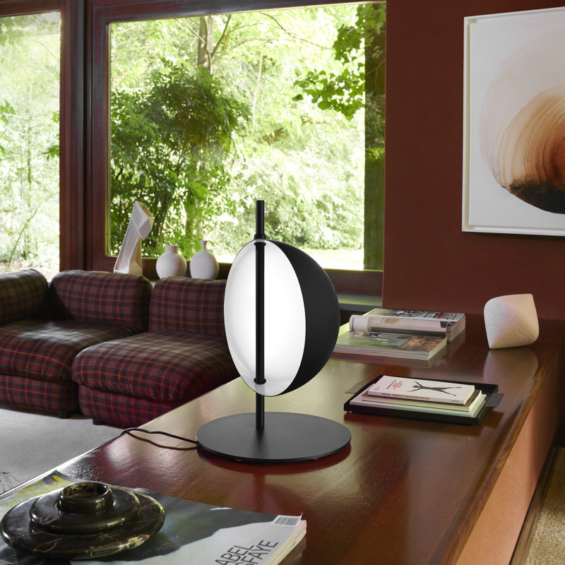 Superluna LED Desk Table Lamp, Anodic Brass, Black