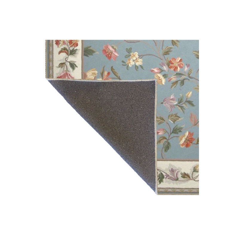 Tapis bleu tissé lavable à la machine, Sous-tapis rectangulaire 2 pi 6 po x 4 pi 11 po