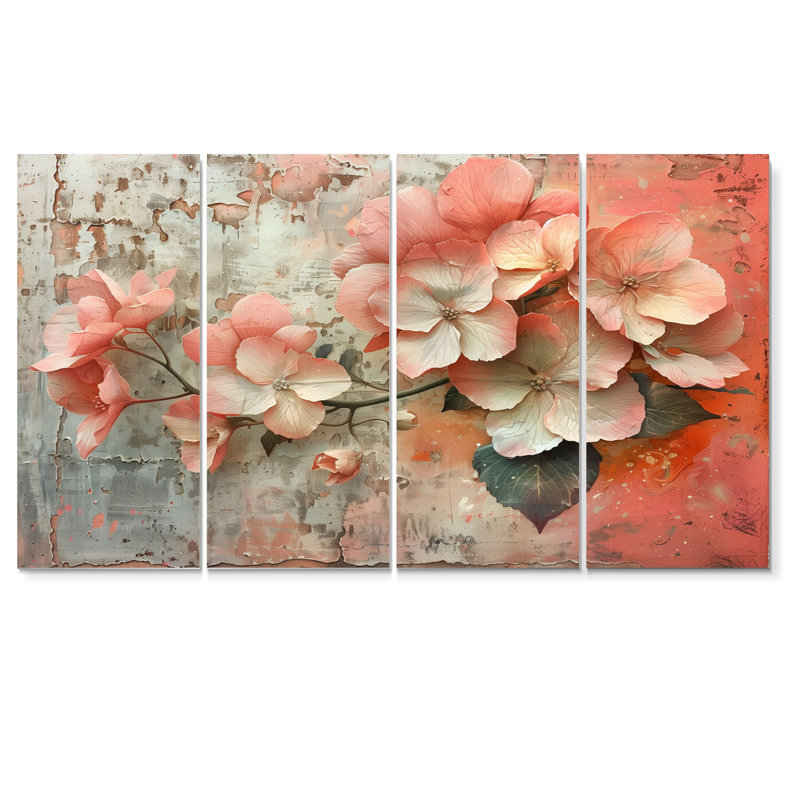 «Pink Grey», ensemble d'art sur toile, H 32 po x l 64 po