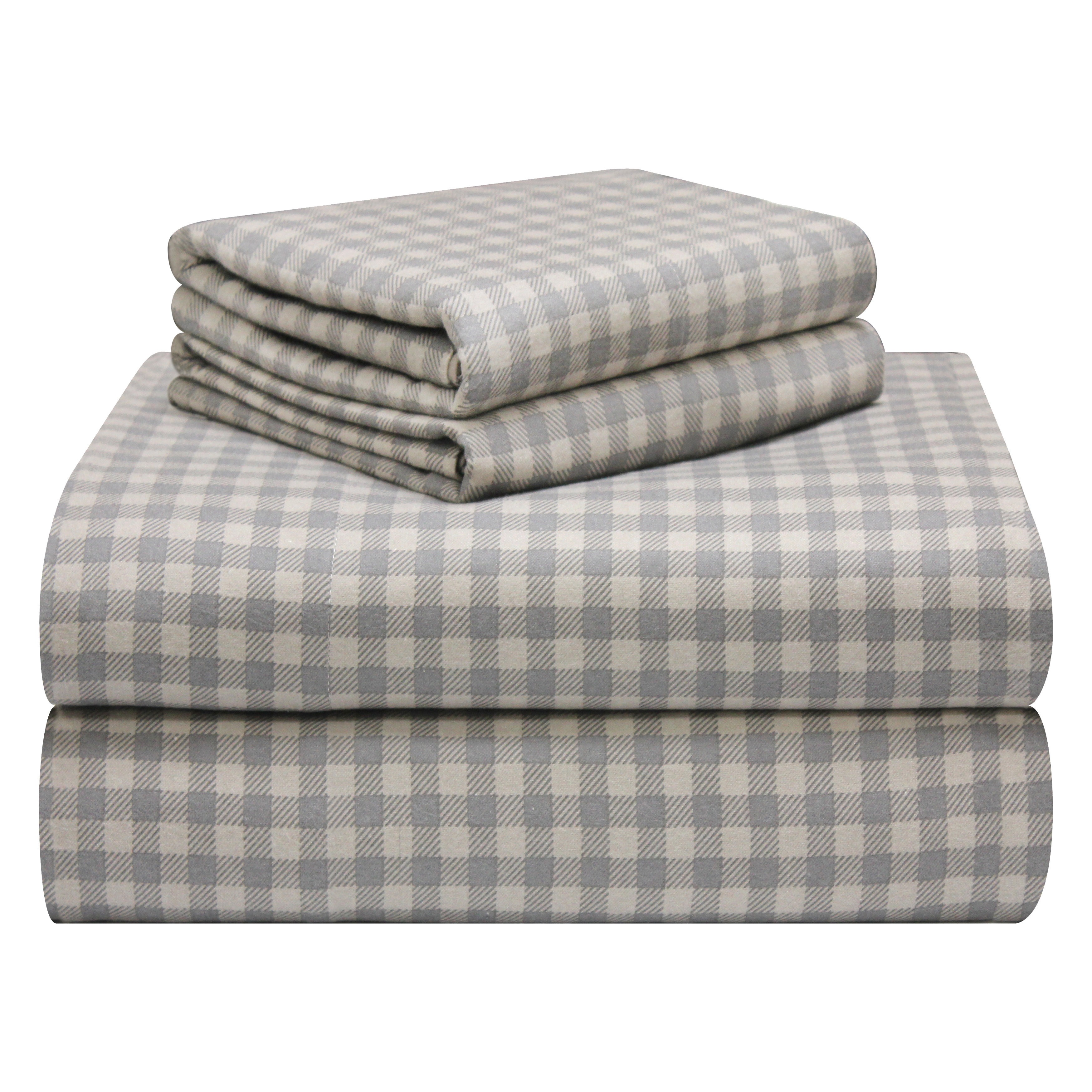 Housse de couette double en coton motif écossais Red Deer | 255x200 cm