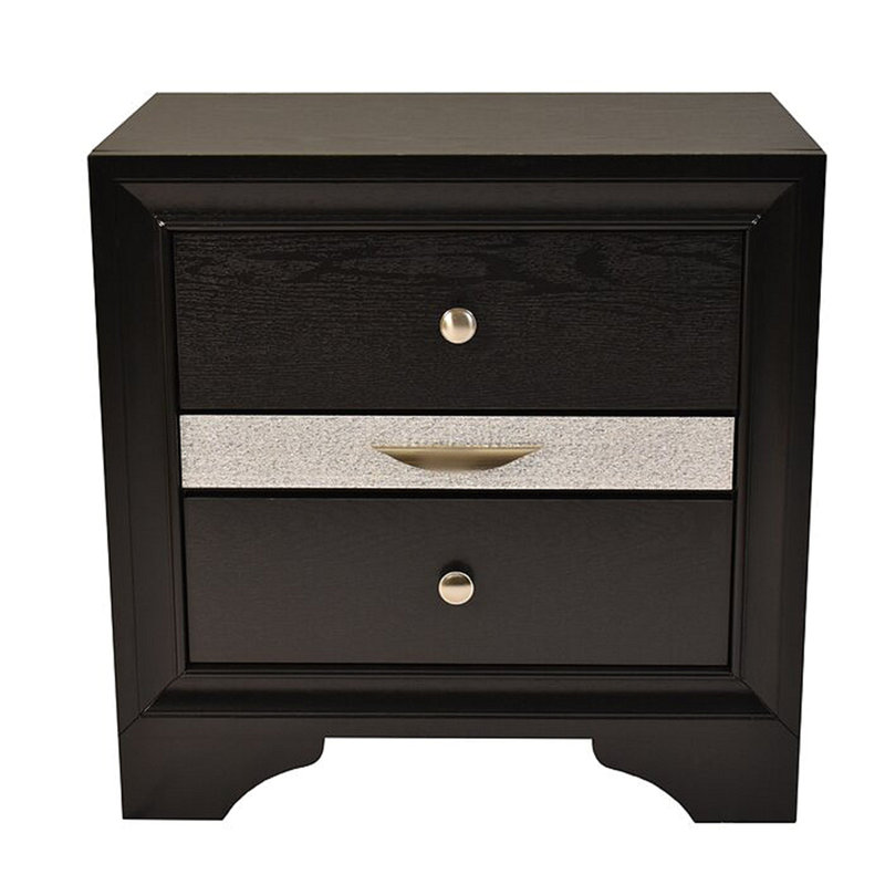 Table de chevet 2 tiroirs de style traditionnel en bois