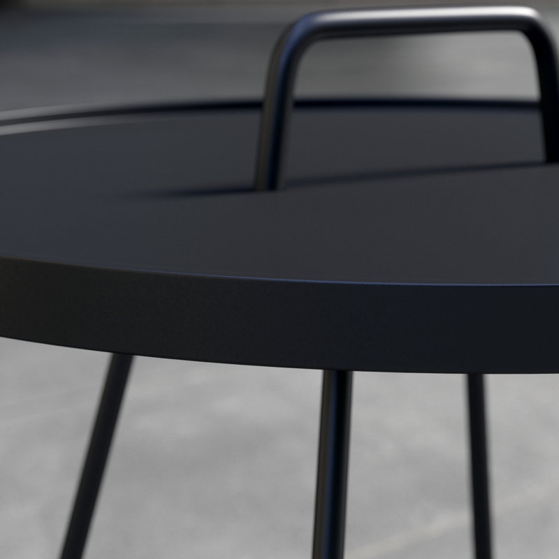 On-the-Move Outdoor Round Side Table, 17.4", Black