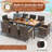 8-Person PE Wicker Patio Dining Set with Acacia Wood Tabletop -1013516641