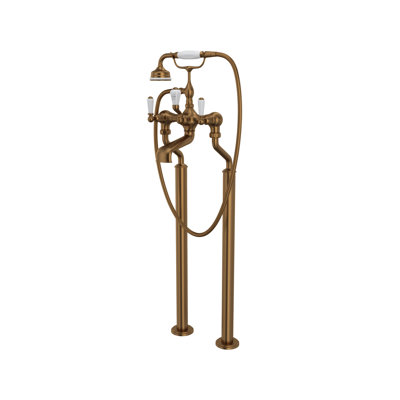 Edwardian Exposed Floor Mount Tub Filler