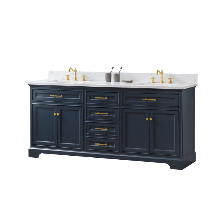 Annaline 72'' Free-Standing Double Bathroom Vanity with Engineered Stone Vanity Top Lark Manor Base Finish: Silver Gray