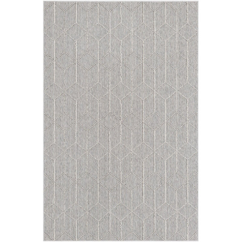 Contemporary Ohanlon Area Rug Light Gray Color, Rectangle 5'3" x 8'