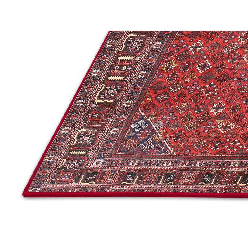 Tapis traditionnel mehroon/noir/crème, Rectangle 5 pi x 7 pi