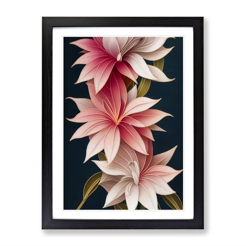 XV1022-4622X The Stimulating Flowers - Single Picture Frame Print, Black, 46cm H x 34cm W x 2cm D