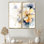 Harmonie jaune bleu dans le chaos I - Impressions sur toile traditionnelles blanches 2 panneaux